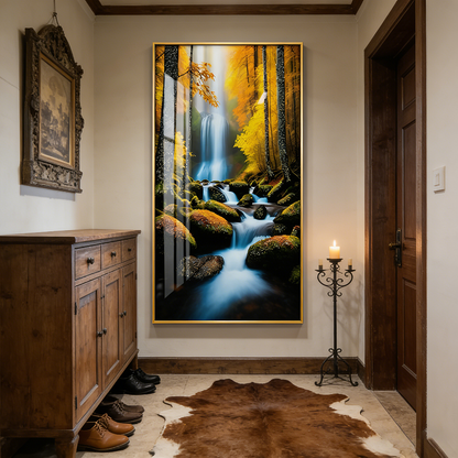 Simulated Forest Creek landscape Crystal Porcelain Painting Wall Decorative