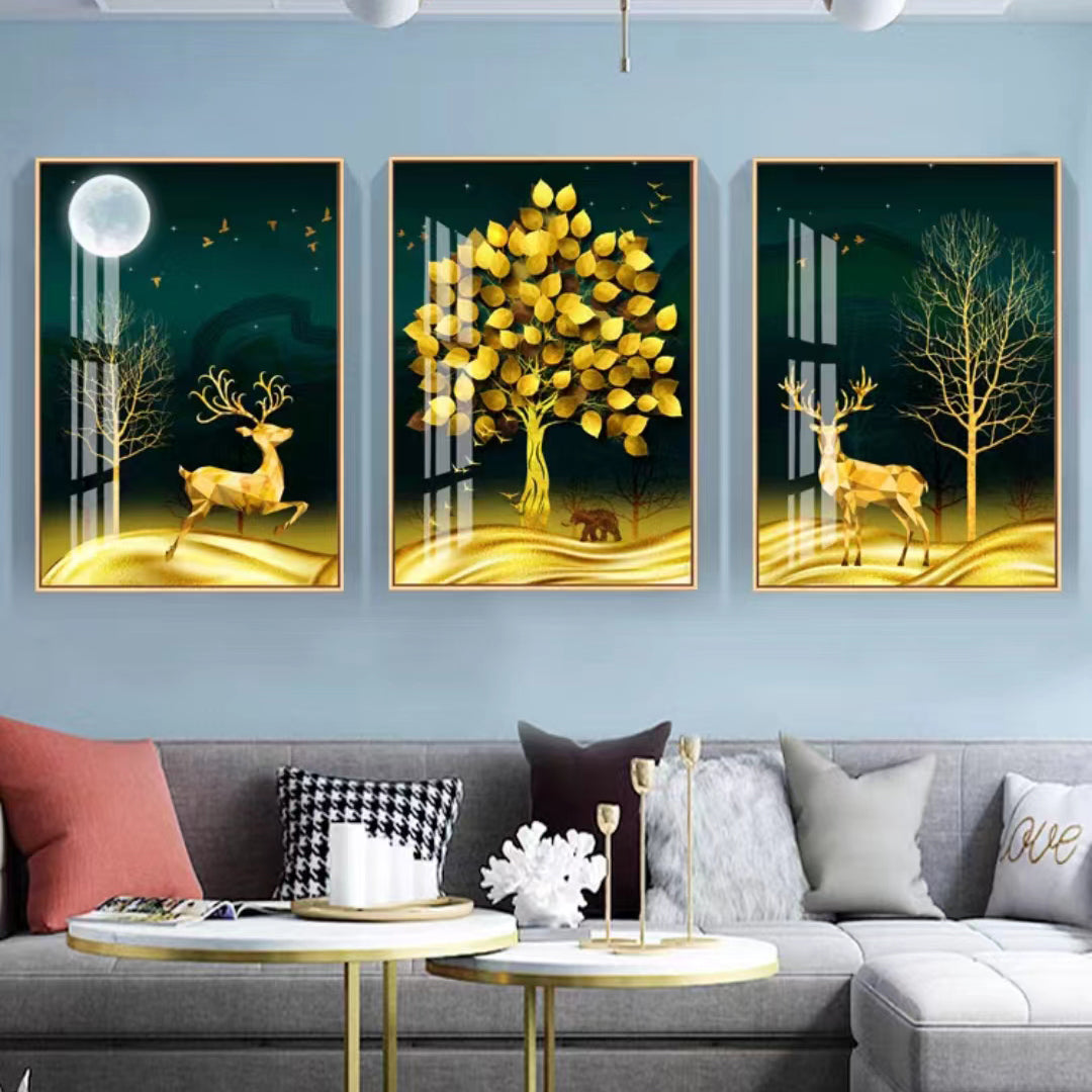 Crystal porcelain painting decoration wall Painting Decorative pachira macrocarpa