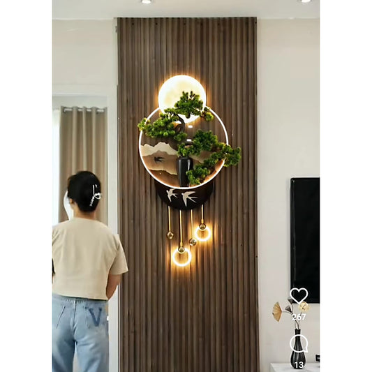 Abstract scene tree lamp 3d  decoration wall art hanging  LED