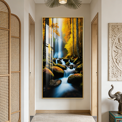 Simulated Forest Creek landscape Crystal Porcelain Painting Wall Decorative