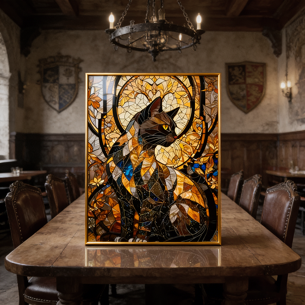 Golden Cartoon animal picture Crystal Porcelain Painting wallart LED