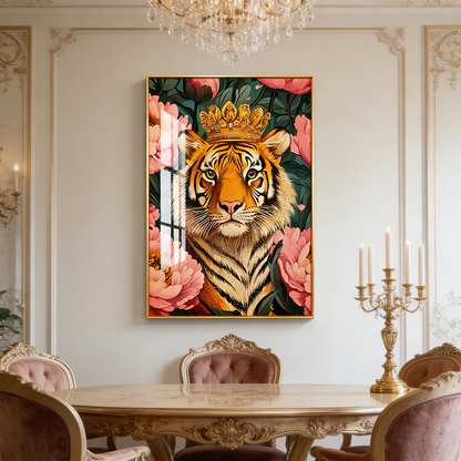 Abstract scene Creative Tiger Animal Crystal Porcelain Painting decoration wallart LED