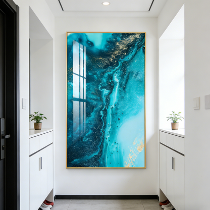 Factory Customization Abstract Wave Scenery wall Painting Decorative art LED