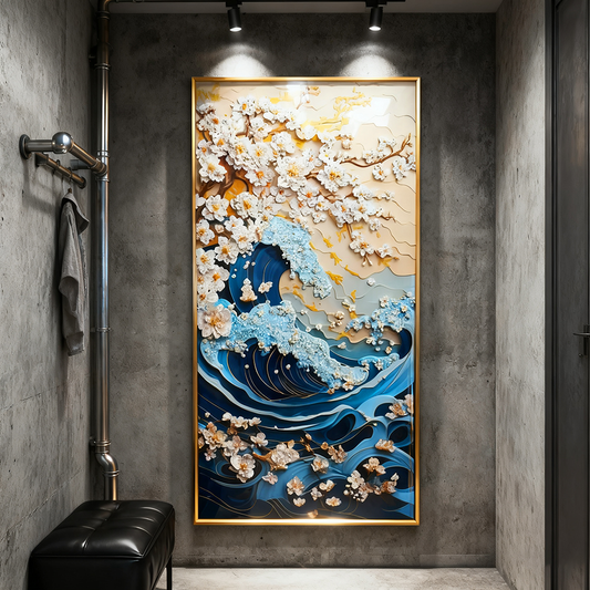 Lucky Ocean waves Crystal Porcelain beautiful Painting Decorative Painting art modern