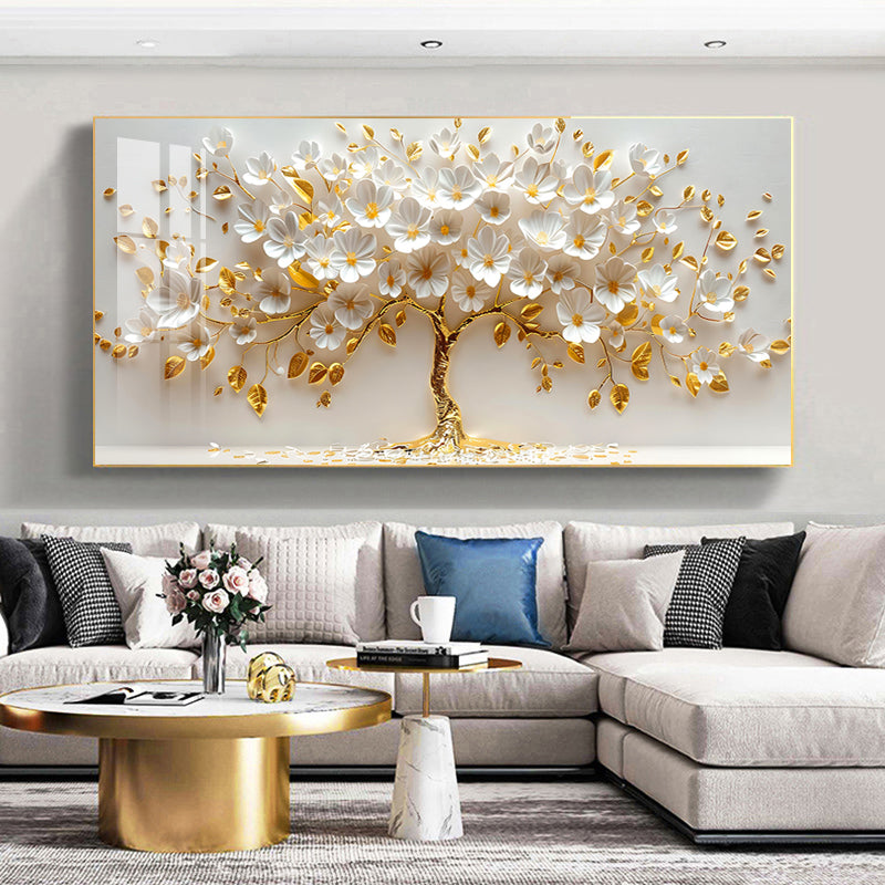 Auspicious plants landscape Crystal Porcelain Wall Painting