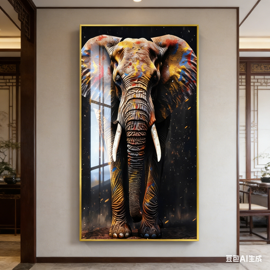 Crystal porcelain painting decoration wall Painting Decorative elephant