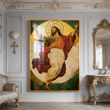 New modern light luxury Jesus Crystal Porcelain Painting hanging picture wallart.