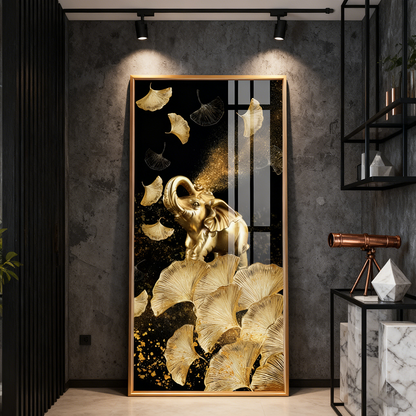 Nordic Elephant Animal Crystal Porcelain Wall Hanging Picture.