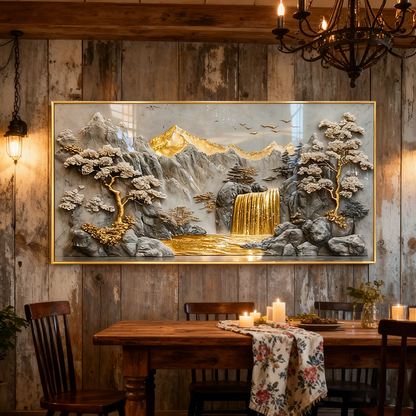 Abstract 3D landscape crystal porcelain painting decorative LED wallart