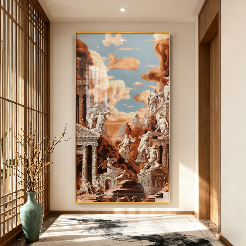 Abstract Abstract Palace Landscape crystal porcelain painting decorative popular LED