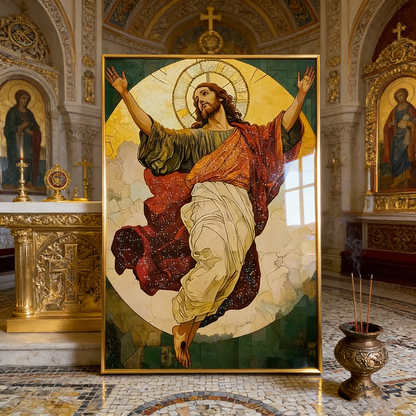 New modern light luxury Jesus Crystal Porcelain Painting hanging picture wallart.