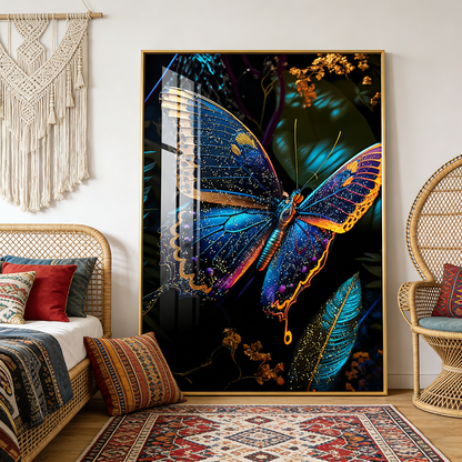 Luxurious Butterfly Landscape Crystal Porcelain Painting 3D decorative LED
