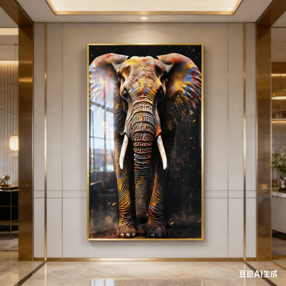 Crystal porcelain painting decoration wall Painting Decorative elephant