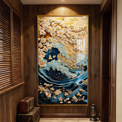 Lucky Ocean waves Crystal Porcelain beautiful Painting Decorative Painting art modern