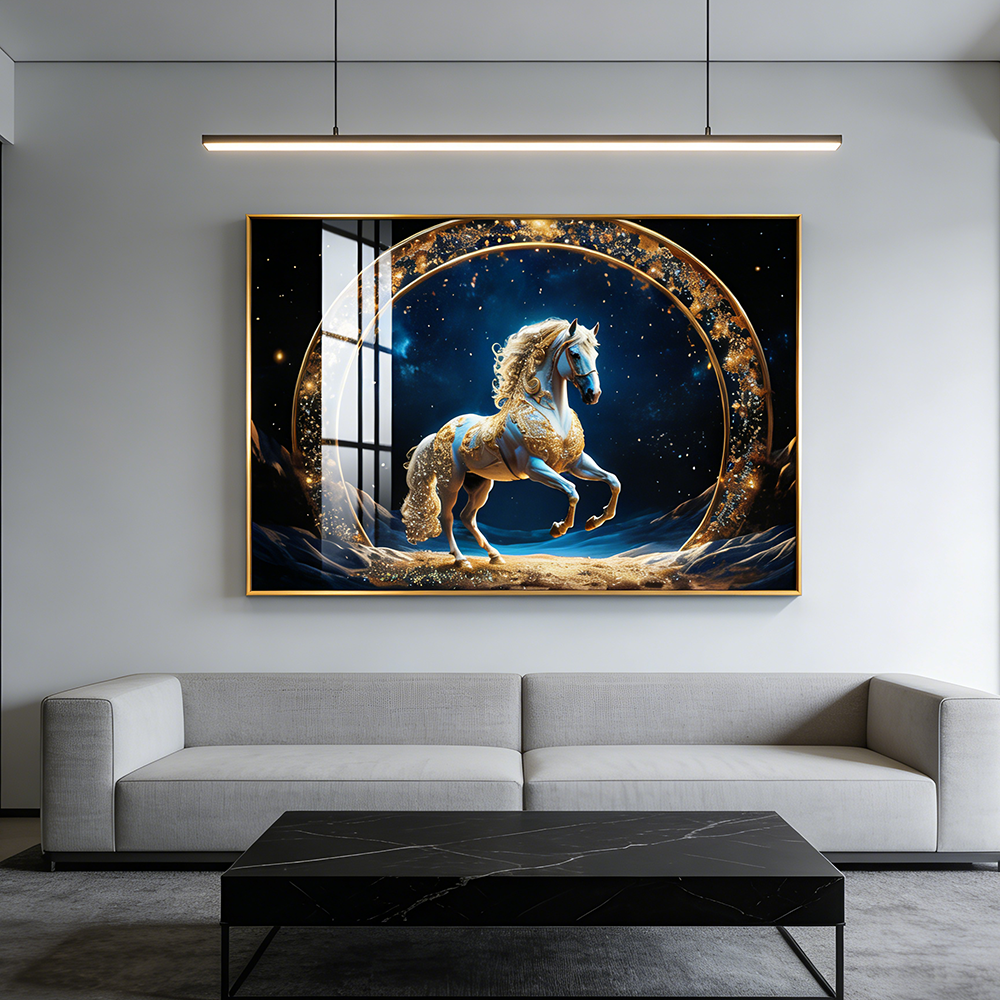 Banner animals horse Landscape Crystal Porcelain wall Decoration Painting