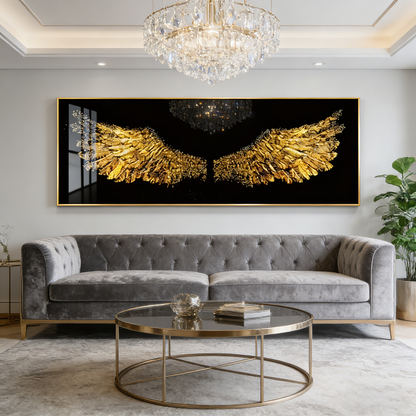 Abstract scene 3D decorative murals LED Feather crystal porcelain painting