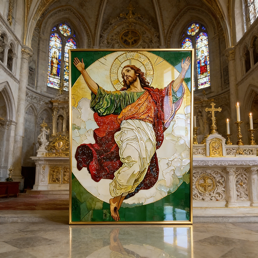 New modern light luxury Jesus Crystal Porcelain Painting hanging picture wallart.