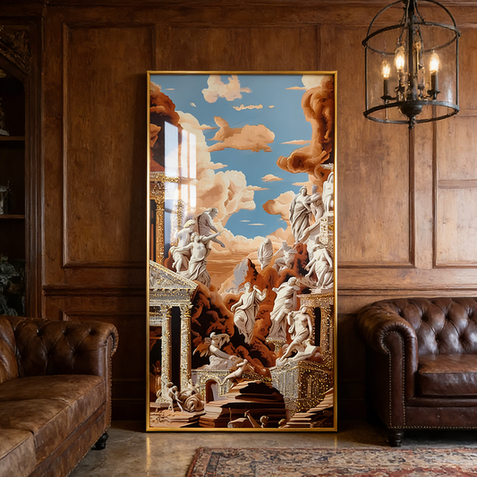 Homedecor Abstract scenery Crystal Porcelain Painting wallart LED