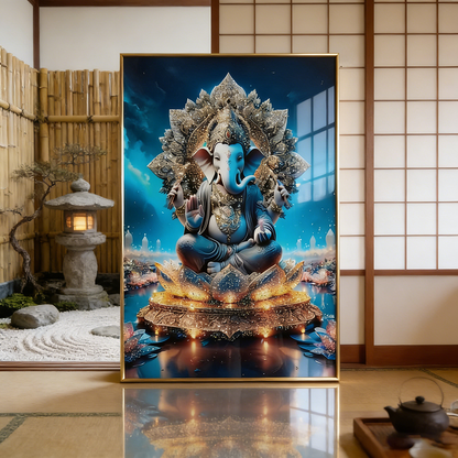 Abstract Indian statue elephant crystal porcelain painting Wallart Decorative art LED