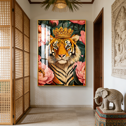 Abstract scene Creative Tiger Animal Crystal Porcelain Painting decoration wallart LED