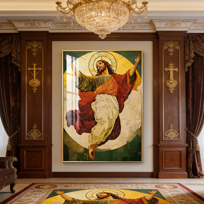 New modern light luxury Jesus Crystal Porcelain Painting hanging picture wallart.