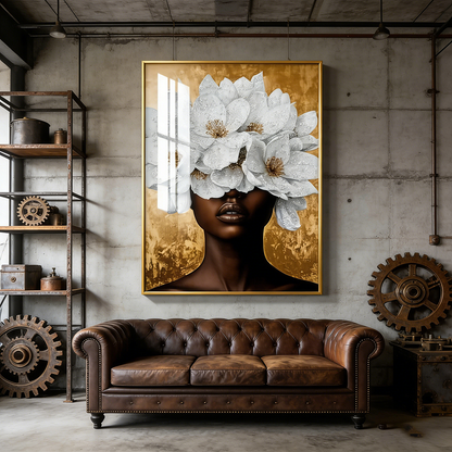 Modern Fashionable flower wearing girl crystal porcelain painting LED