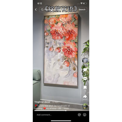 Pink roses are beautiful wall Painting Decorative art LED