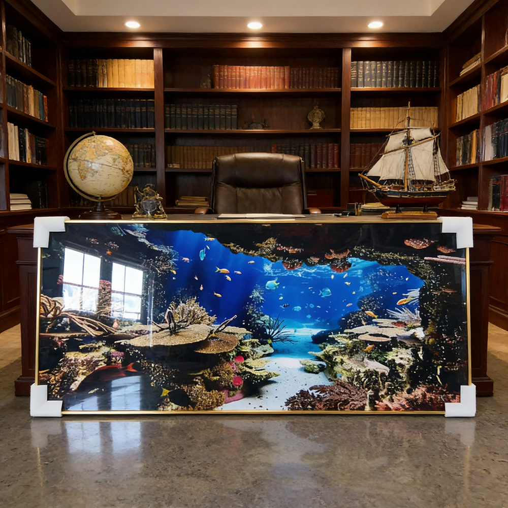 Golden Fish Landscape Crystal Porcelain Painting decorative wall painting art