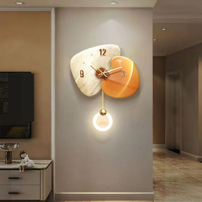 Geometry pattern decoration wall hanging clock LED