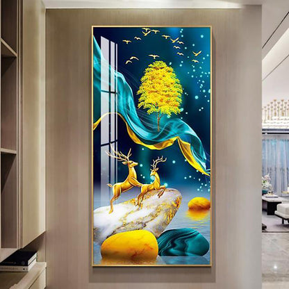 Lucky Nine Fish Picture Crystal Porcelain Painting Decorative Painting.