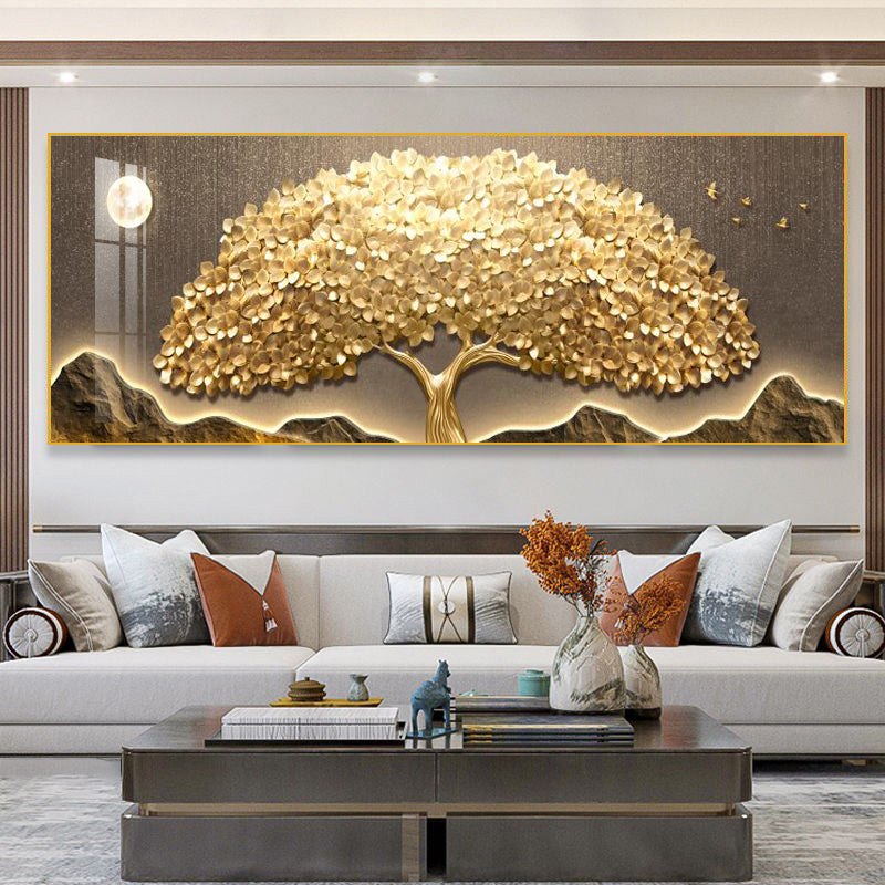 Light luxury lucky golden tree decorative painting