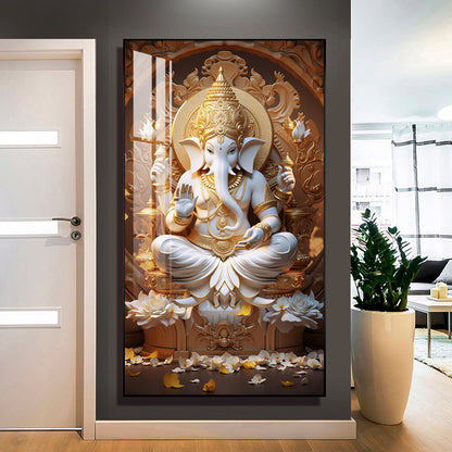 Indian Elephant Statue Crystal porcelain painting decoration wall Painting Decorative LED Light
