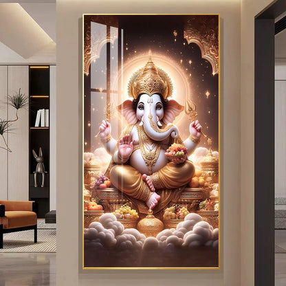 Fashion Islamic style crystal porcelain painting LED wallart