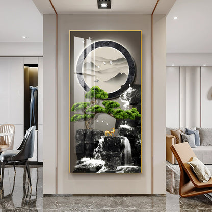 Modern Abstract Landscape LED Crystal Porcelain Wall Decorative Painting