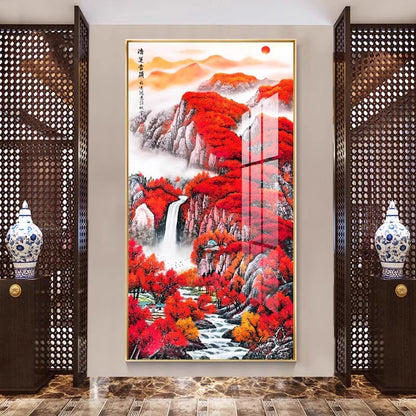 Cartoon deer wall Painting Decorative crystal porcelain painting art LED