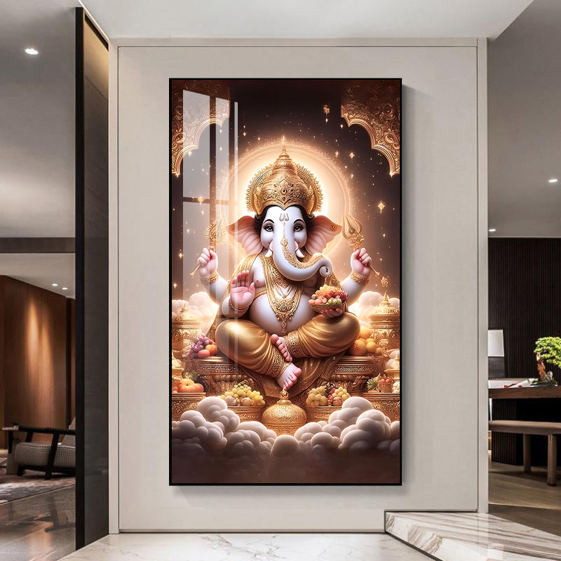 Fashion Islamic style crystal porcelain painting LED wallart