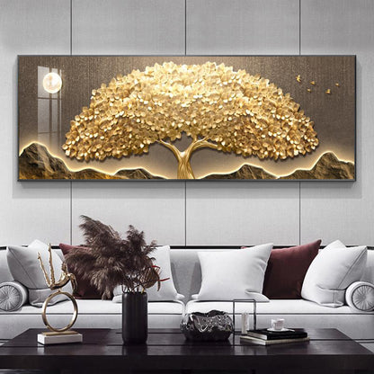 Light luxury lucky golden tree decorative painting