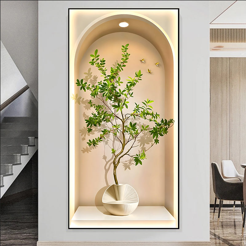 Modern Abstract Landscape LED Crystal Porcelain Wall Decorative Painting