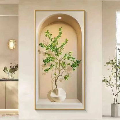 Modern Abstract Landscape Plant Crystal Porcelain Painting LED wallart