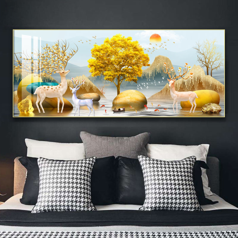 Banner Animal landscap decorative painting Crystal porcelain painting