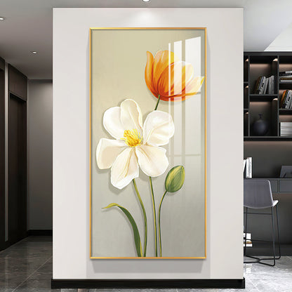 Exquisite Landscape plants Crystal Porcelain Wall Painting LED