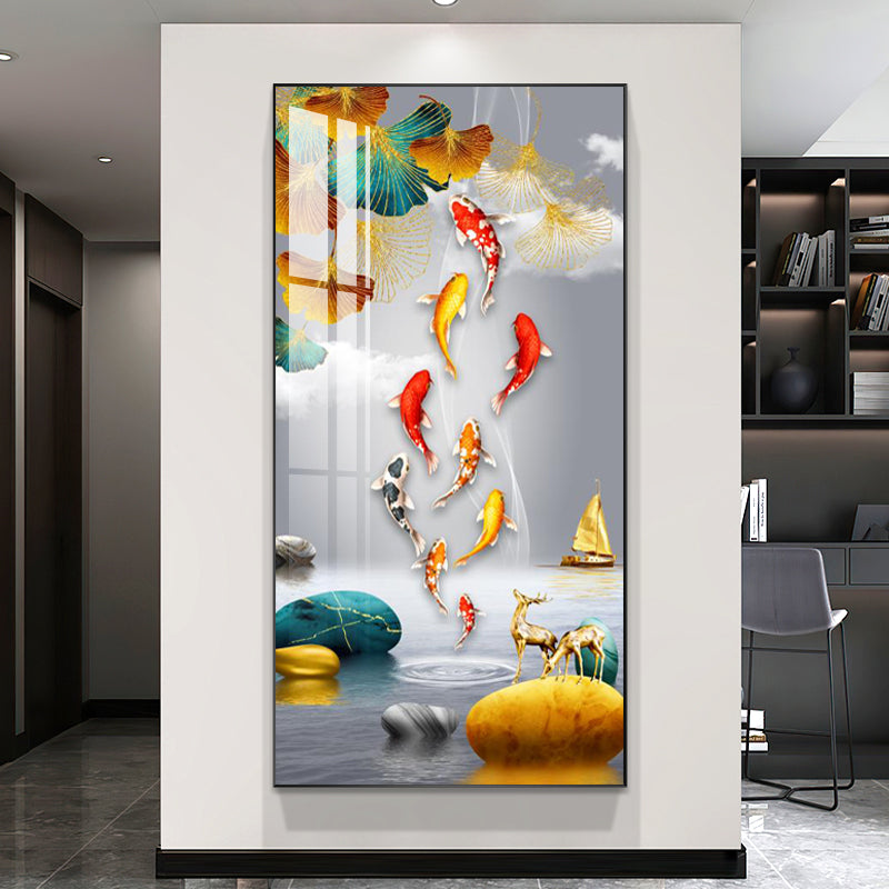 Lucky Fish Crystal Porcelain beautiful Painting Decorative Paintingart modern