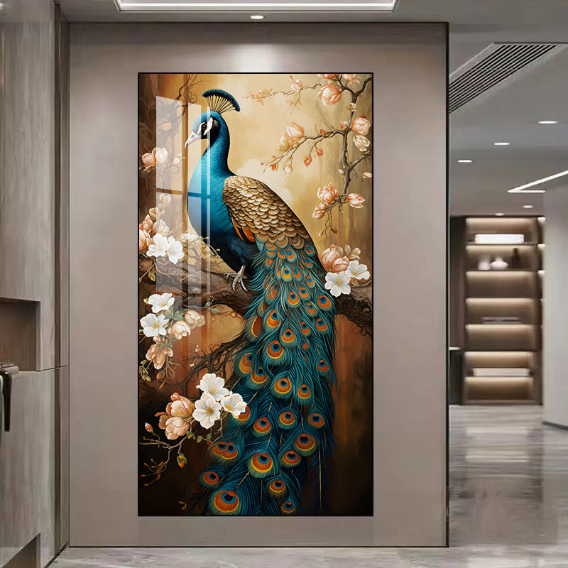 Modern animal home decoration wallart LED crystal porcelain painting