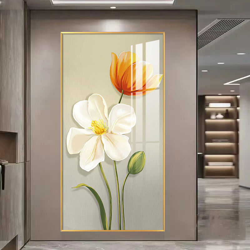 Exquisite Landscape plants Crystal Porcelain Wall Painting LED