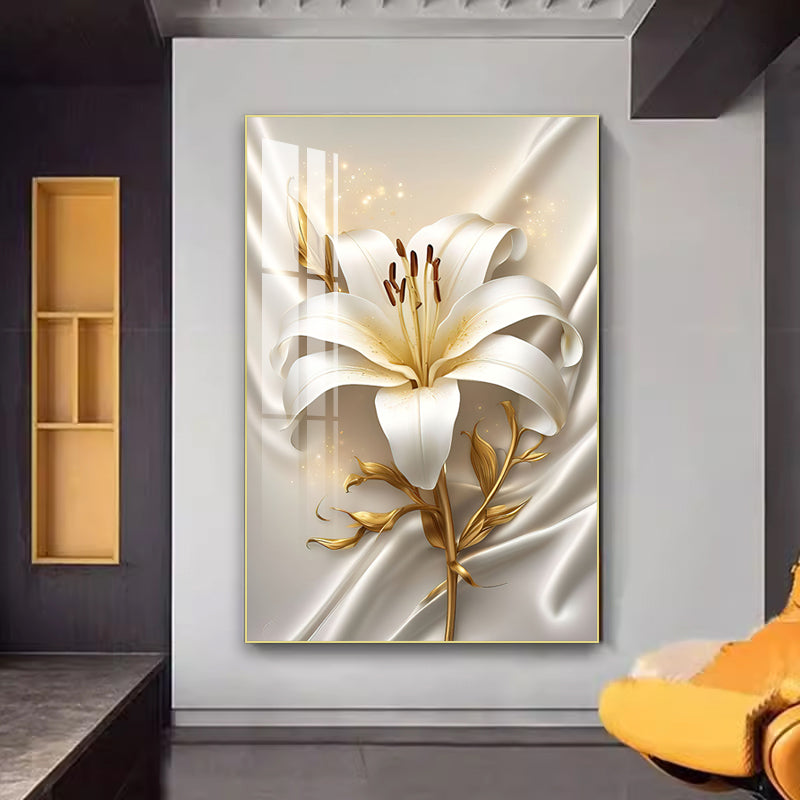 Luxury creative design flowers decoration wall Crystal porcelain painting