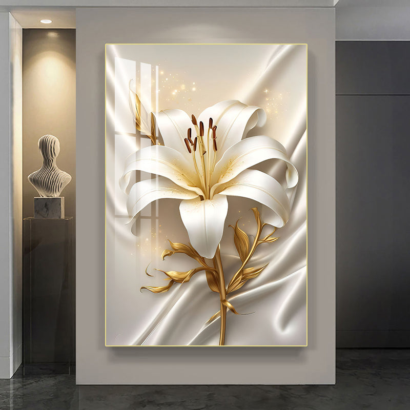 Luxury creative design flowers decoration wall Crystal porcelain painting