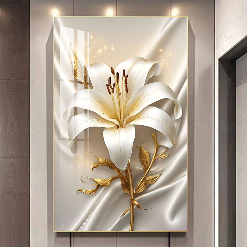 Luxury creative design flowers decoration wall Crystal porcelain painting