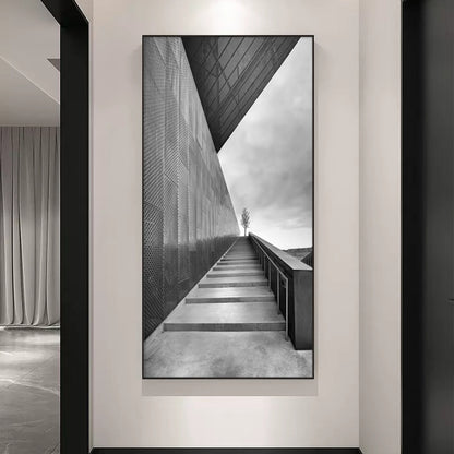 Modern abstract architectural 3D space decoration beautiful  crystal porcelain painting