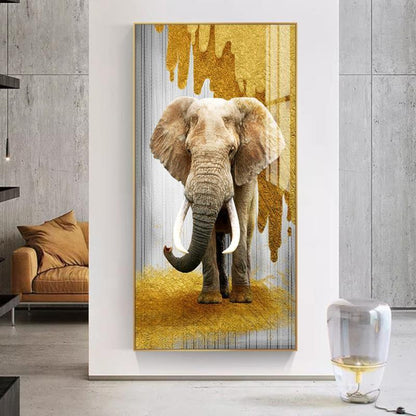 Modern animal home decoration wallart LED crystal porcelain painting