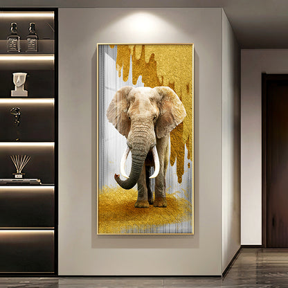 Modern animal home decoration wallart LED crystal porcelain painting